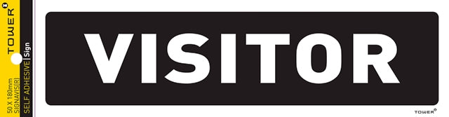 Sign Self Adhesive Visitor 180X50Mm