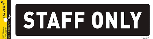 Sign Self Adhesive Staff Only 180X50Mm