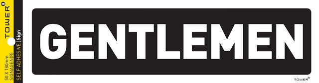 Sign Self Adhesive Gentlemen 180X50Mm