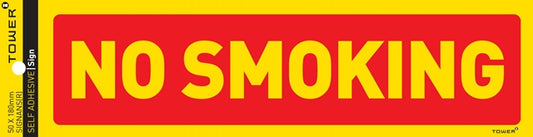 Sign Self Adhesive No Smoking 180X50Mm