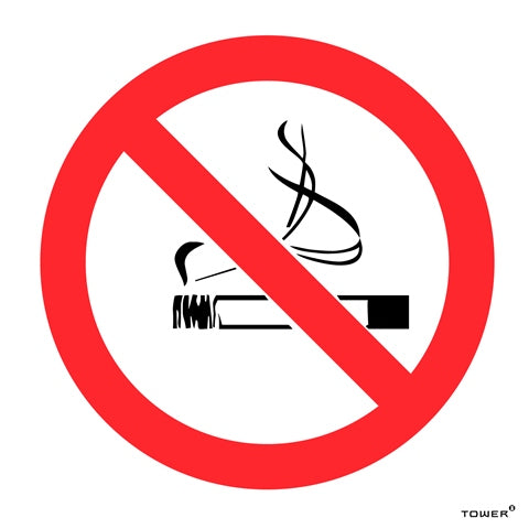 SIGN ALUMINIUM STD NO SMOKING 150X150MM
