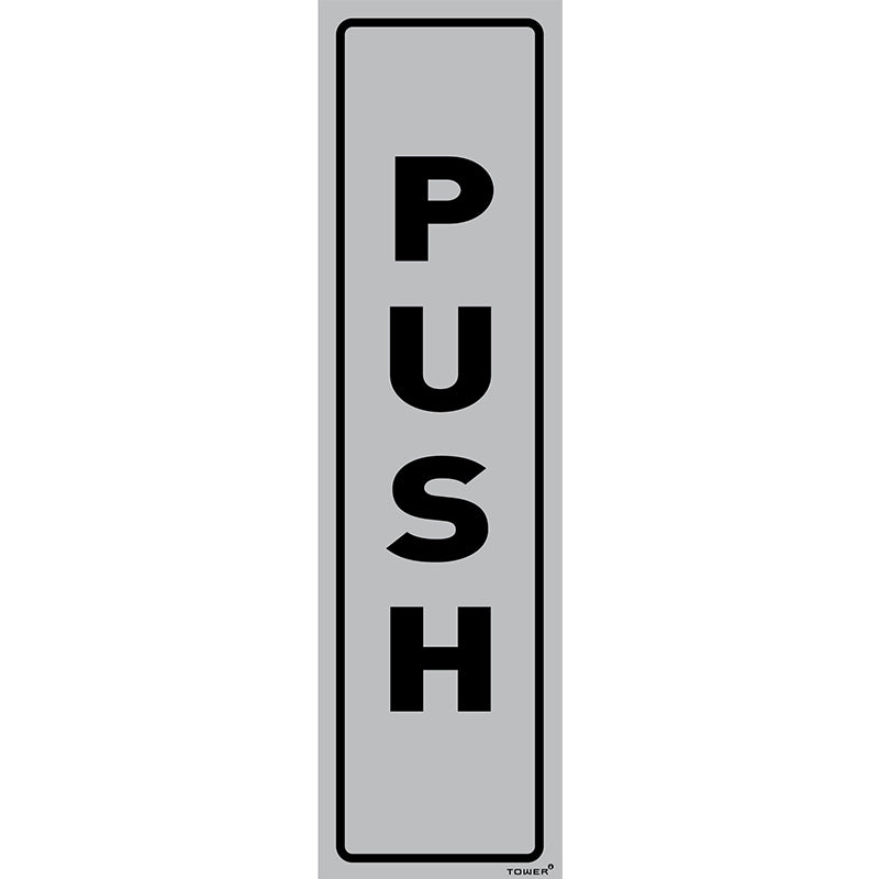 SIGN ALUMINIUM PUSH VERTICAL 180X150MM