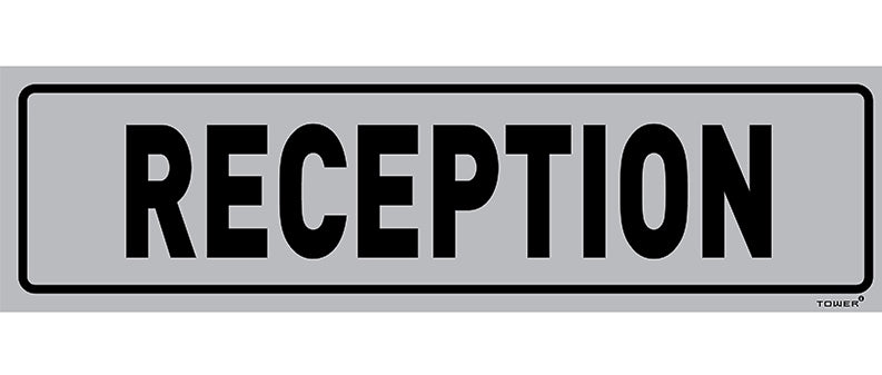 Sign Aluminium Reception 180X150Mm