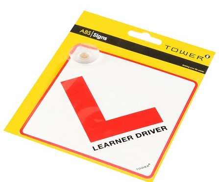 Sign Suction Cup Abs Red & White Learner