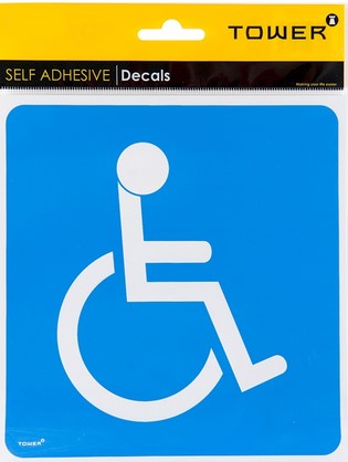 SIGN PHYSICALLY CHALLENGED DECAL 162X172