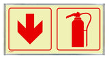 SIGN&FRAME PH/LUM FIRE EXT&RED ARW 1SD