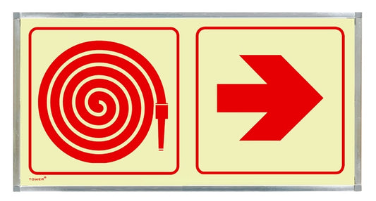 Sign&Frame Ph/Lum Fire Hose&Red Arw 1Sd
