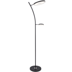 Brightstar SL015 BLACK Mother and Son LED Floor Lamp with On/Off Foot Switch, 4000K, 1700mm Height