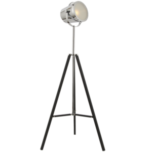Brightstar SL034 Polished Chrome Standing Floor Lamp with Frosted Glass Shade