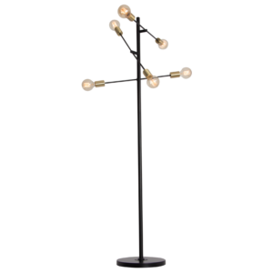 Brightstar SL080 Black Metal Floor Standing Lamp with Foot Switch