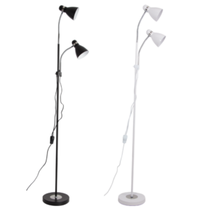 Brightstar SL089 Metal and Polished Chrome Floor Lamp with Gooseneck Arms