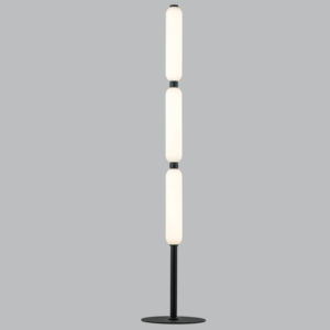 Brightstar SL402 Black Aluminium and Opal Glass LED Standing Lamp with Foot Switch