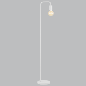 Brightstar SL409 White Metal Floor Lamp with On/Off Foot Switch, 1500mm Height