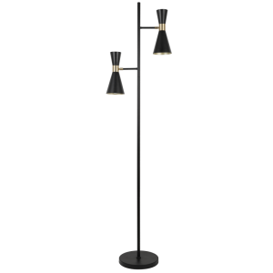 Brightstar SL427 Black and Gold Metal Standing Lamp with Foot Switch