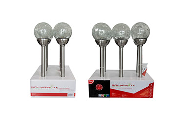 Solarmate Crackle Ball S/Steel 5Lum P/6