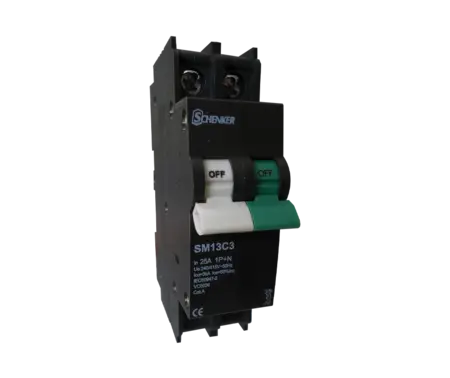 13mm Single Pole C Curve 3kA + Neutral Circuit Breaker