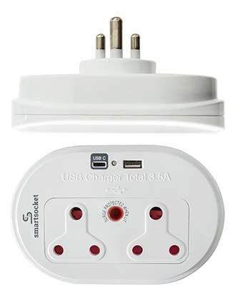 Smartsocket Adaptor Surge (2X16A+Usb)