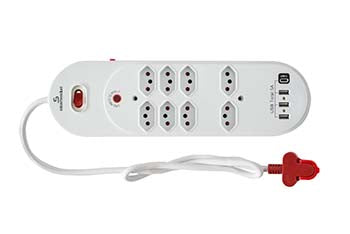 Smartsocket Multiplug 8Way 5A Usbsurge
