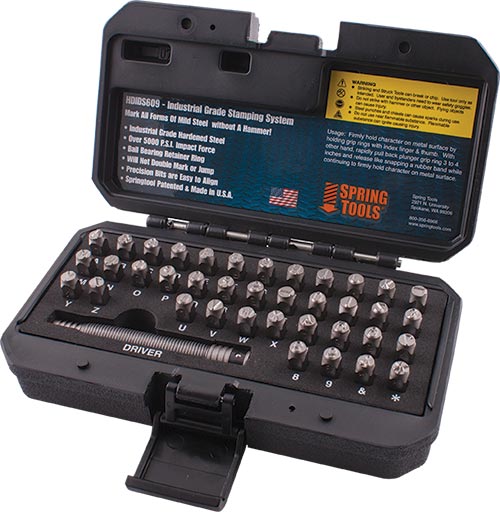 Souber Tools Spring Tool 39 Piece Industrial Number & Letter Set 6.35Mm 1/4'