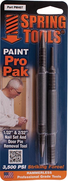 Souber Tools Spring Tool Paint Pro Pack 1/32' & 2/32' Nail Set & Door Pin Removal