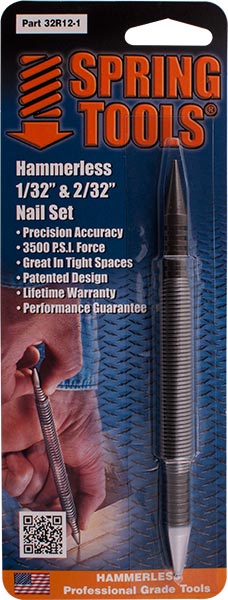 Souber Tools Spring Tool Hammerless 1/32' And 2/32' Nail Setter Spring