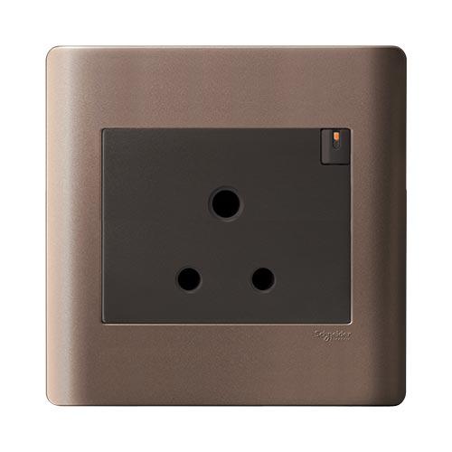 Schneider Electric Zencelo Single Switched Socket - Silver Bronze