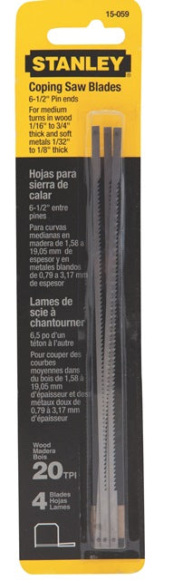 Blade Stanley Coping Saw 20T Pk4 15-059