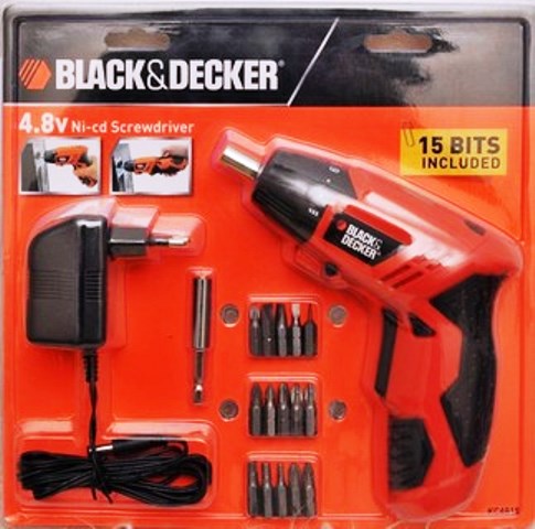 B/Decker Screwdriver Gun 4.8V +15Pc