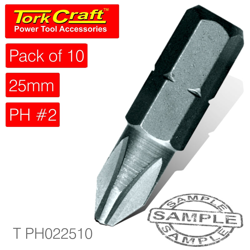 Tork Craft Insert Bit Ph2 25Mm 10Pce Philips Screwdiver Bit