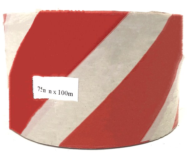 Tape Barrier Pvc Red/White 75Mmx100Mt