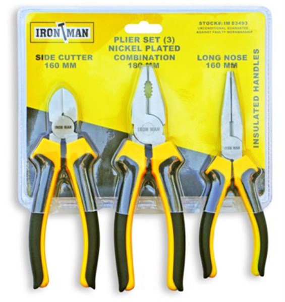 Plier Set 3Pce /Pl D/Forge 160/180/160 Diy