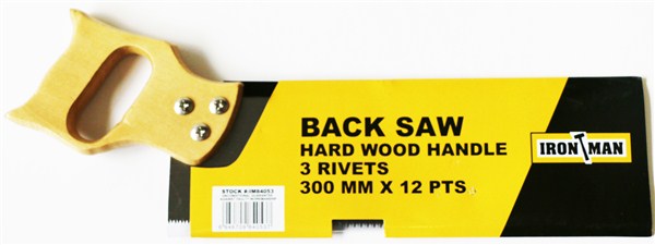 Saw Backsaw Ironman Wood Hndl 300Mm Im84053