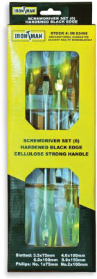 Screwdriver Set I Mechanics Pls Hndl Black Tip