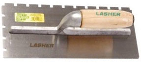 Trowel Tiler Lasher 6X6X19 Notched Wood Hndl Fg10078