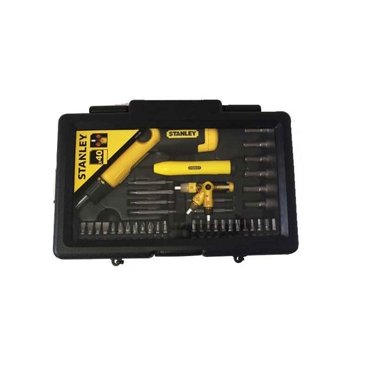 SCREWDRIVER BIT SET 39PCE RATCHET FLEX HNDL STANLEY 063038