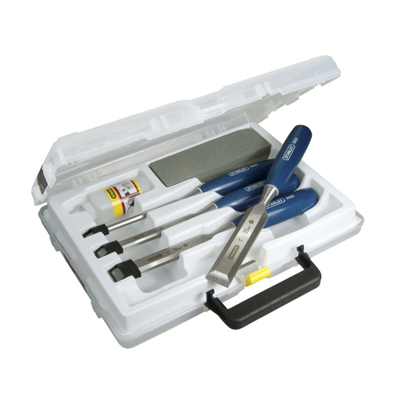 CHISEL SET 4PCE + OIL STONE STANLEY 0-16-130