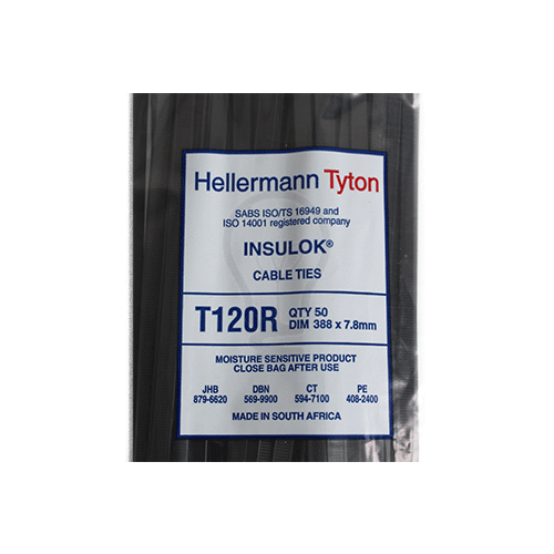Hellermanntyton Cable Tie T120Rbk - 7.8Mm X 388Mm