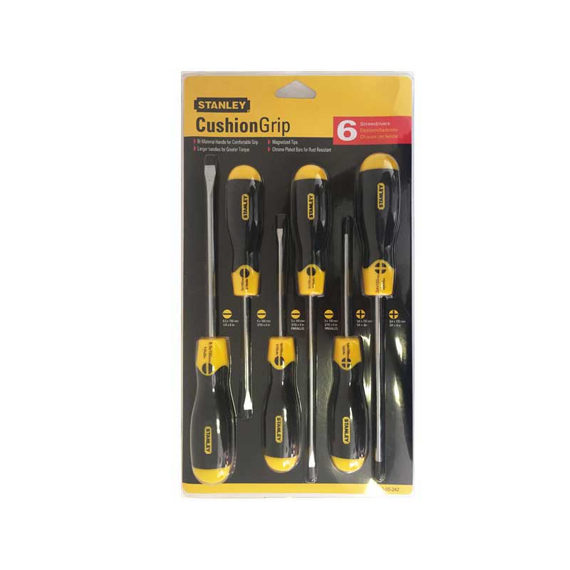 SCREWDRIVER SET STANLEY 6PCE CUSHION GRIP PRO 0-65-242