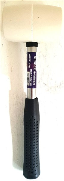 Hammer Mallet Rubber Steel Shaft 450Gr White Rigger