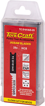 Tork Craft U-Shank Jigsaw Blade For Wood 1.3Mm 20Tpi 75Mm 25Pce