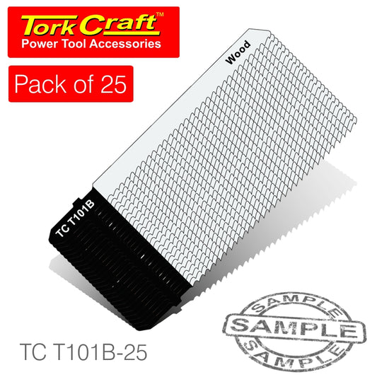 Tork Craft T-Shank Jigsaw Blade For Wood 2.5Mm 10Tpi 100Mm 25Pce