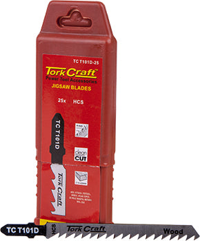 Tork Craft T-Shank Jigsaw Blade For Wood 4Mm 6Tpi 100Mm 25Pce