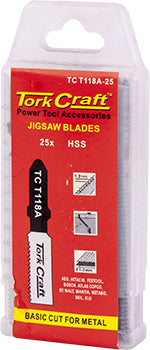 Tork Craft T-Shank Jigsaw Blade For Metal 1.2Mm 21Tpi 75Mm 25Pce