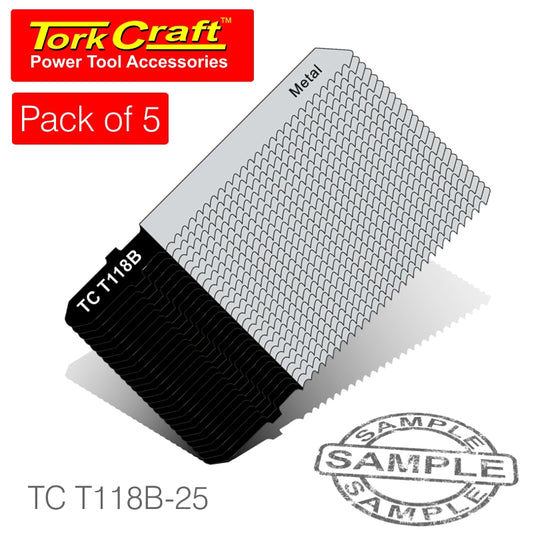 Tork Craft T-Shank Jigsaw Blade For Metal 2Mm 12Tpi 75Mm 25Pce