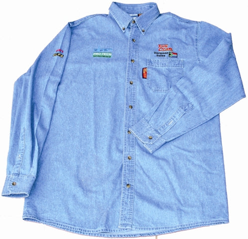 TORK CRAFT VERMONT BLUE DENIM SHIRT SMALL STONE WASHED