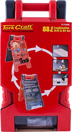 Tork Craft Power Tool Starter Kit 88Pcs For Drill Grinder & Jig Saw Set