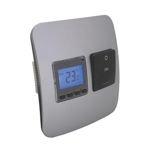 Veti 1 Programmable Thermostat With Isolator Switch - 100 X 100Mm Black Modules