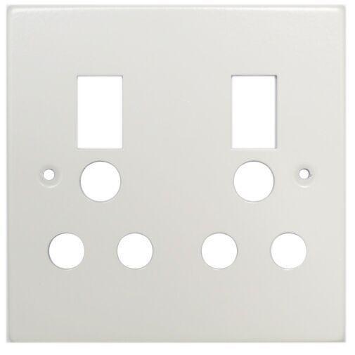 Titan 4x4 Double Switch Socket Steel Cover Plate (White)