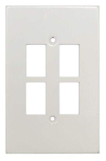 Titan White Steel 4 Lever Switch Cover Plate (4x2)
