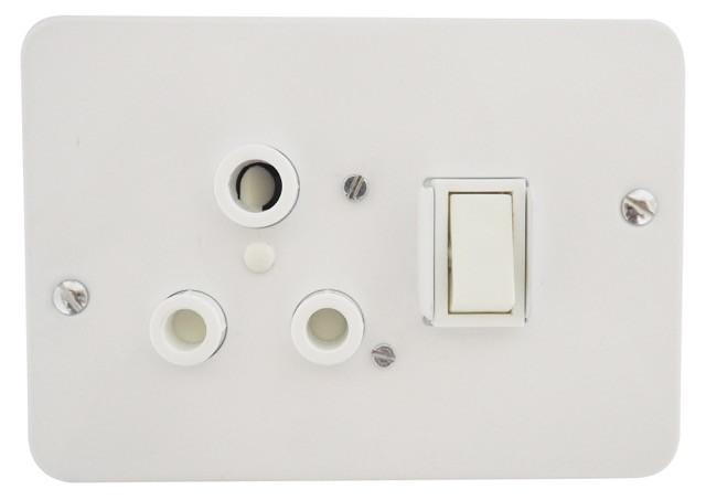 TITAN INDUSTRIAL SINGLE SWITCH SOCKET + STEEL COVER 75x75